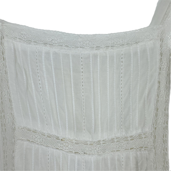 Maje Womens Romper EUR 38 Spaghetti Strap White Sleeveless Lace Trim One Piece - Picture 3 of 12